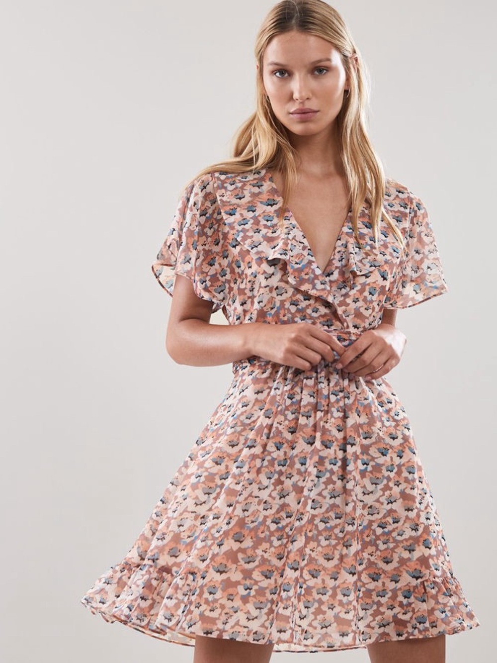 REISS Aime Floral Printed Tea Dress size 4